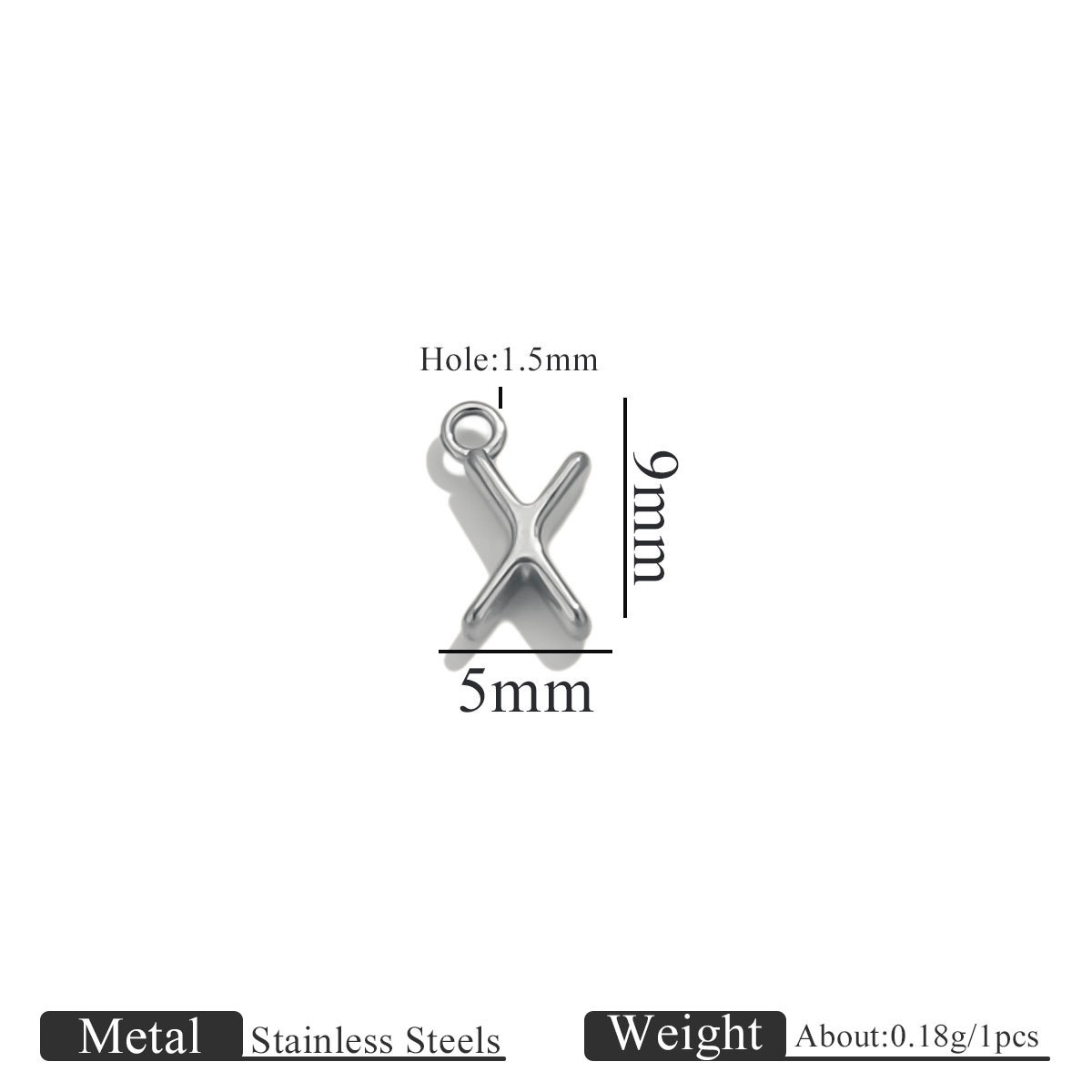 Steel colored circle letter-x