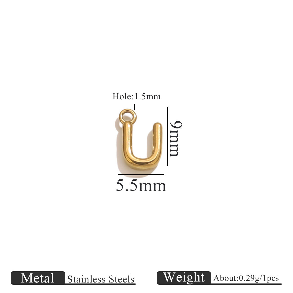 21:Gold circled letter-u