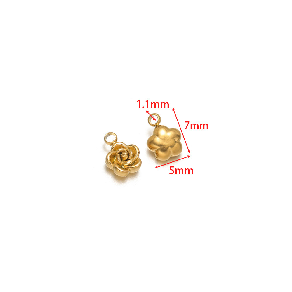 1:7*5mm rose pendant with 1.1mm single hole, small size, gold