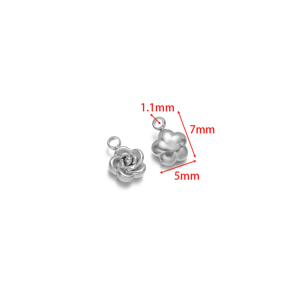 4:7*5mm rose pendant with 1.1mm single hole, small size, steel color