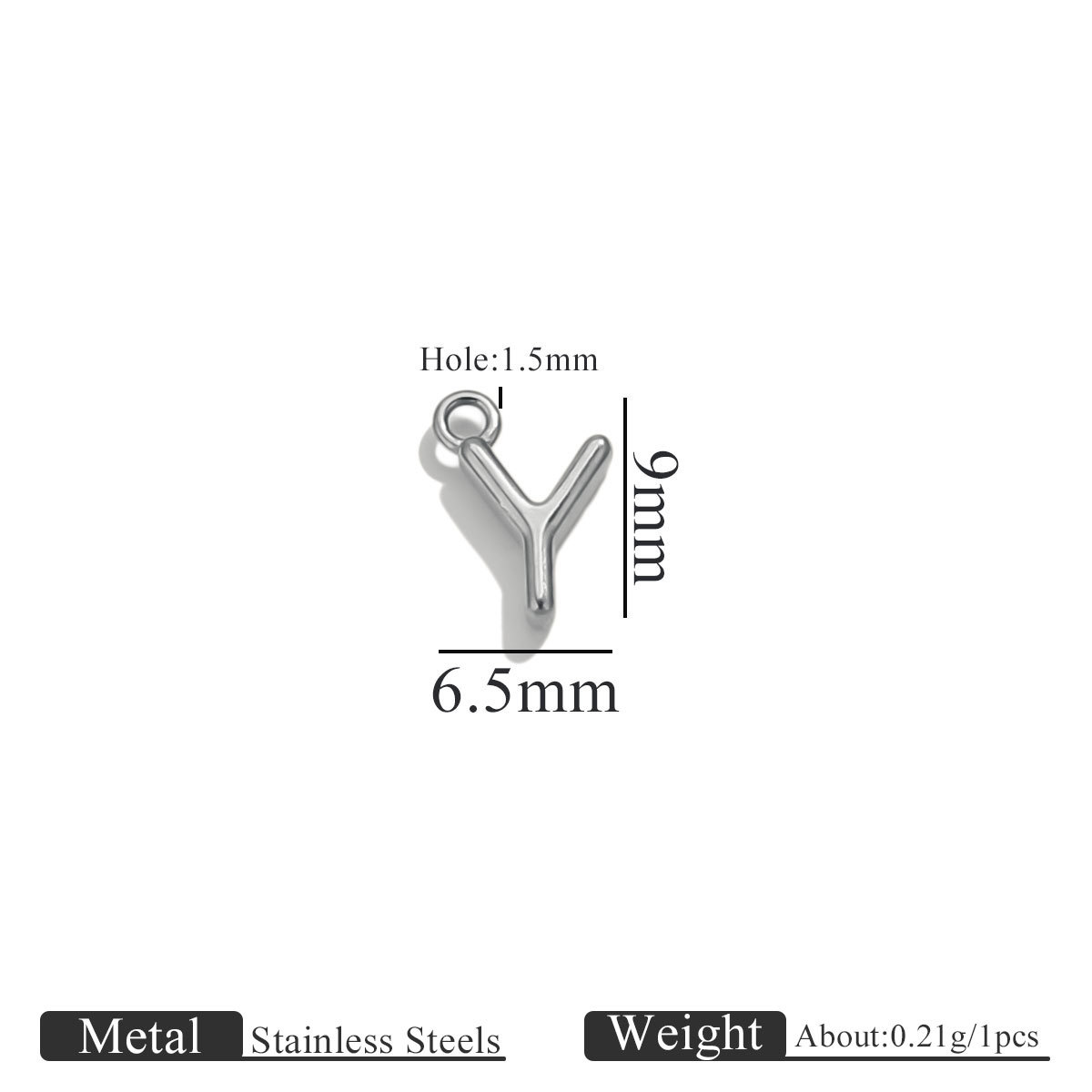 51:Steel color ring letter-y