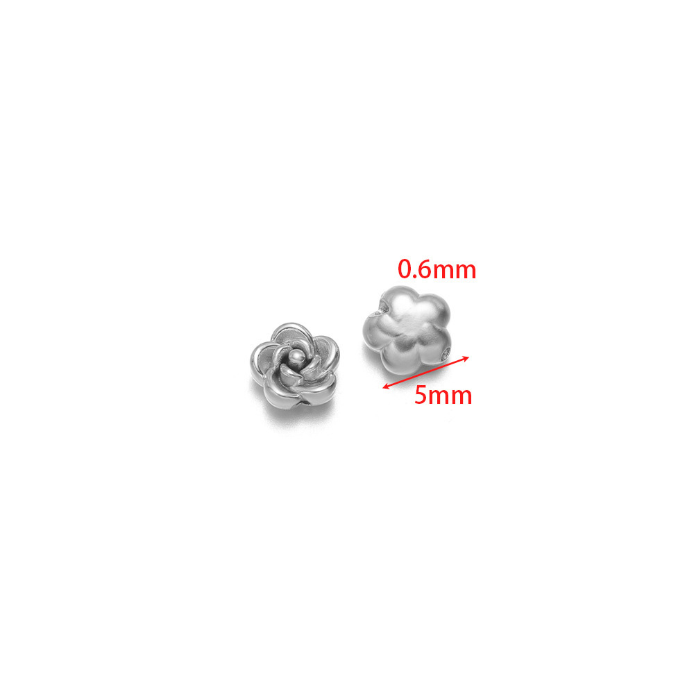 10:5mm rose perforated beads, 0.6mm hole inside, small size, steel color