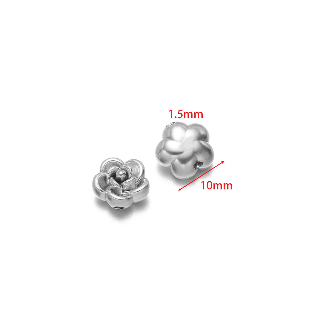 12:10mm rose perforated beads, 1.5mm hole inside, large steel color