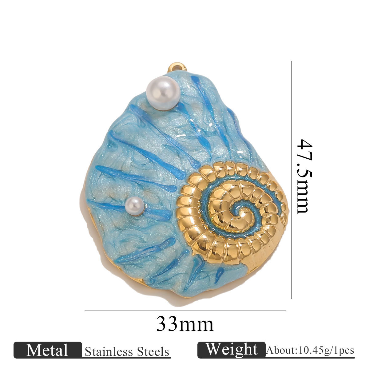 Golden conch dripping oil blue