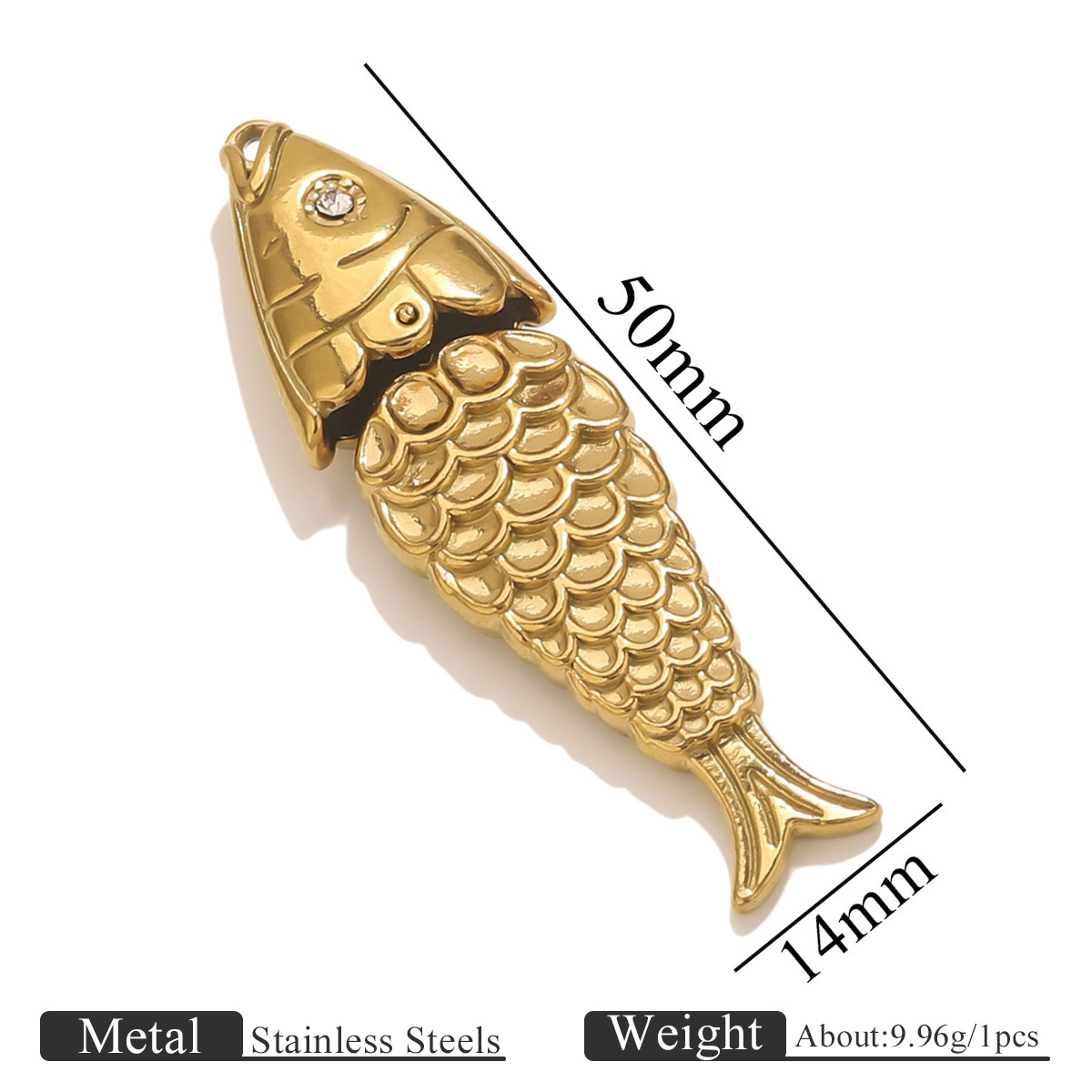 Movable fish point diamond white