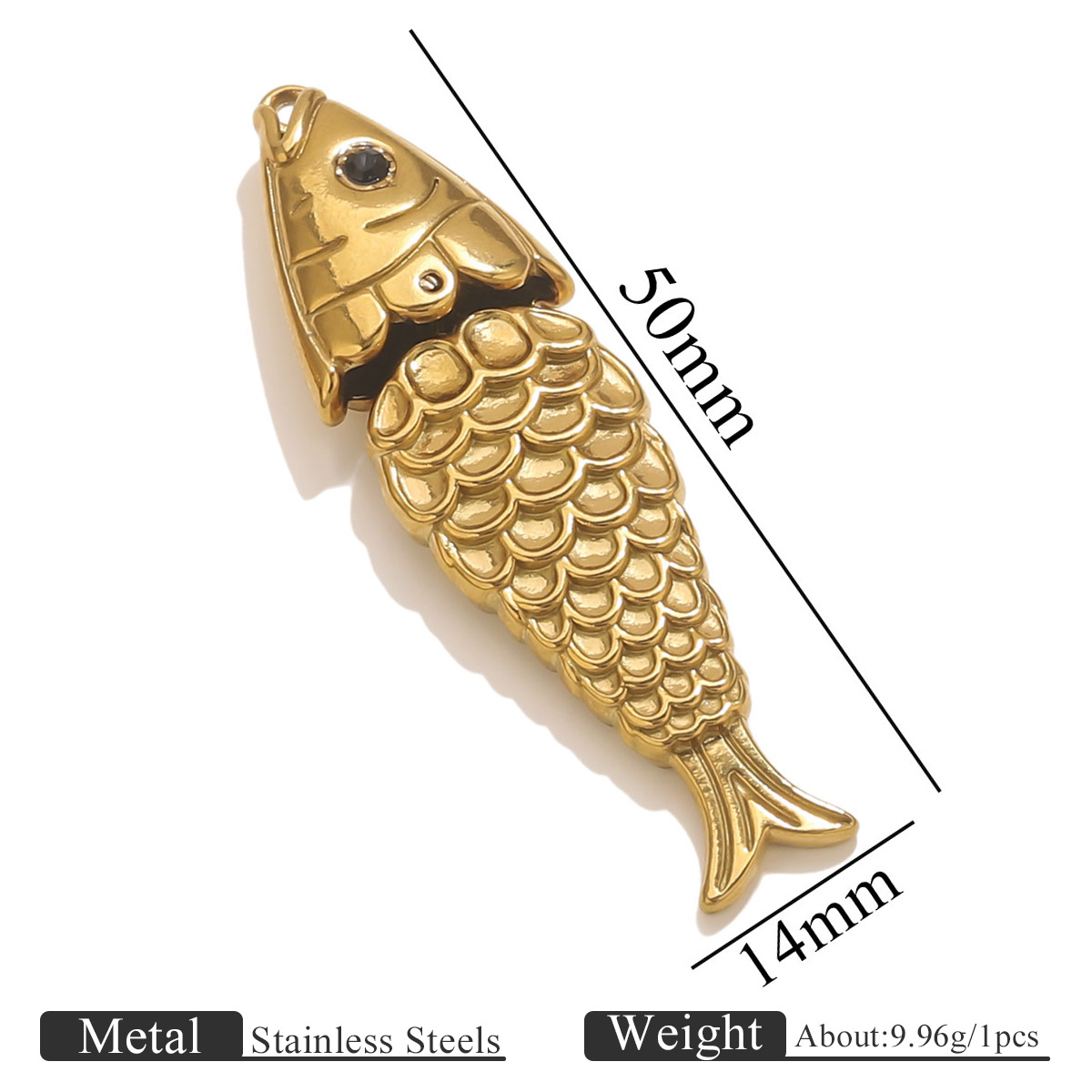 Movable fish point diamond black