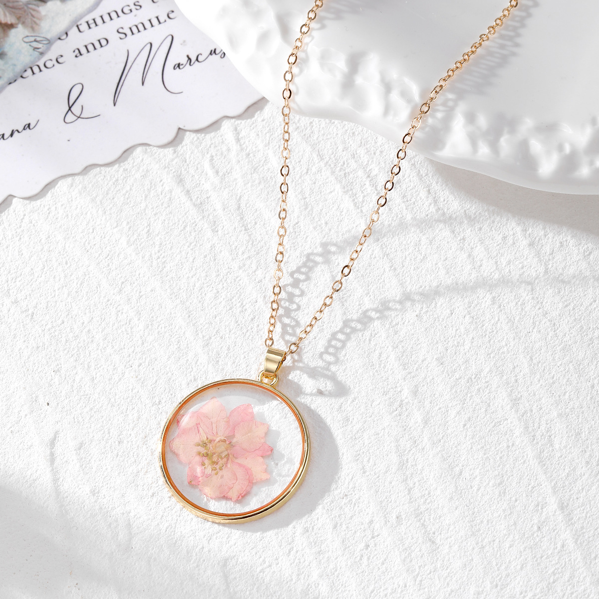 2:Pink flower necklace