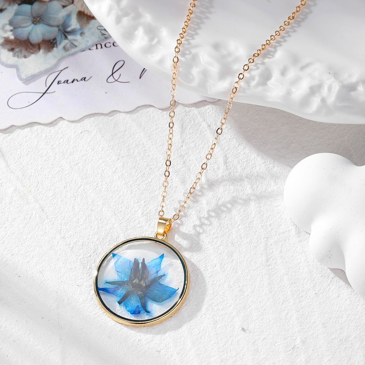 5:Blue flower necklace
