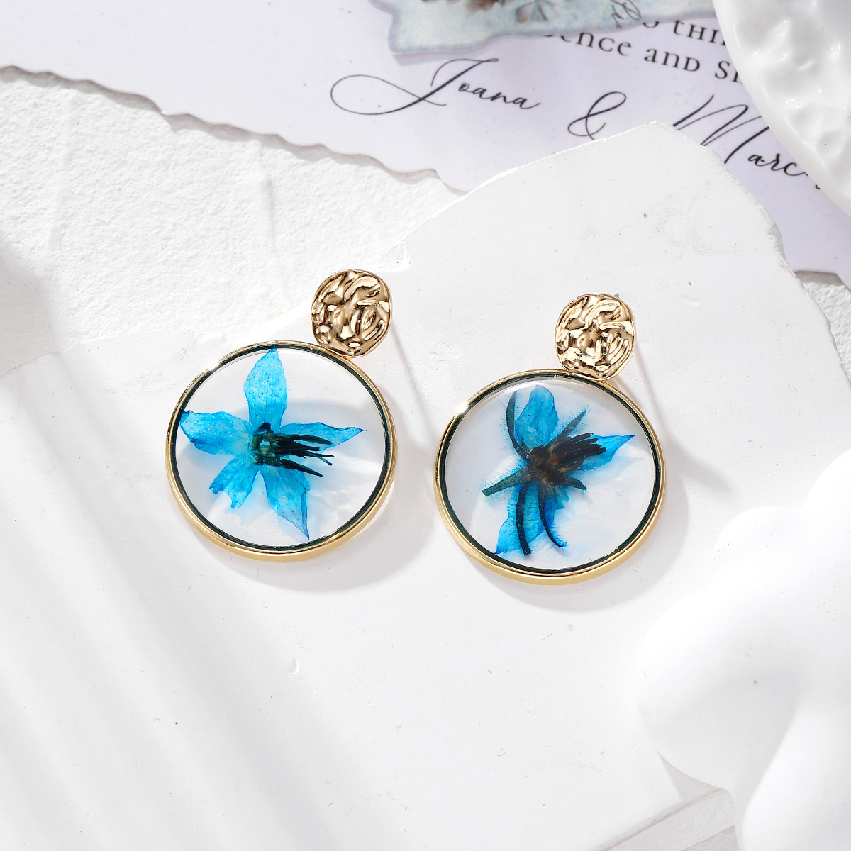 6:Blue flower earrings