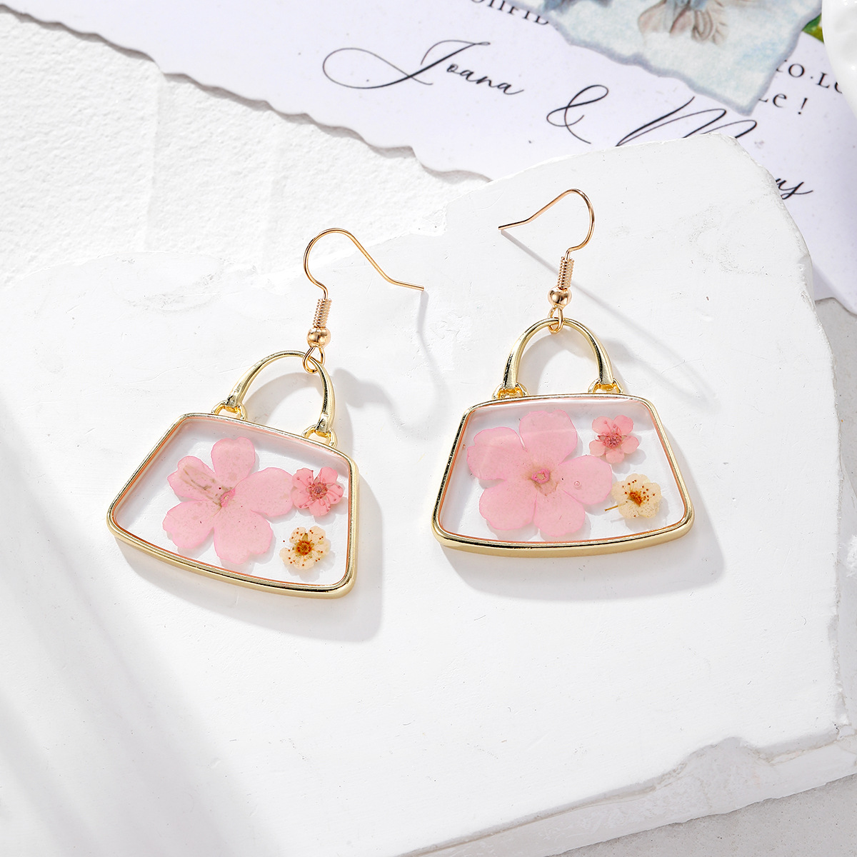 2:Pink flower bag (gold hook)