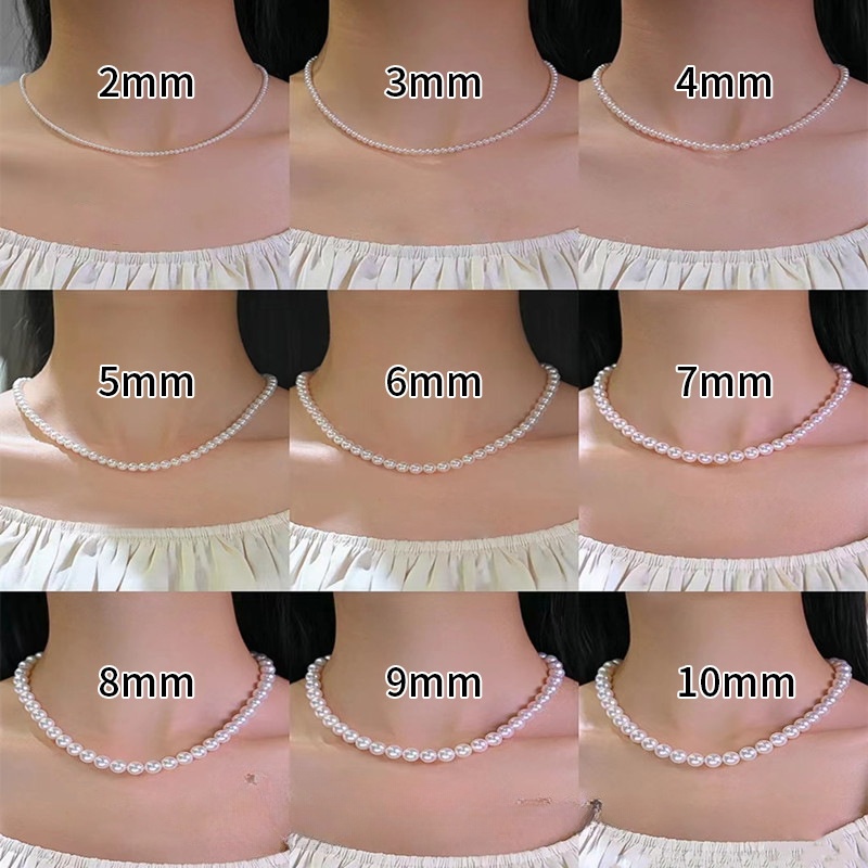 8:10mm sterling silver ingot buckle pearl necklace (43cm)