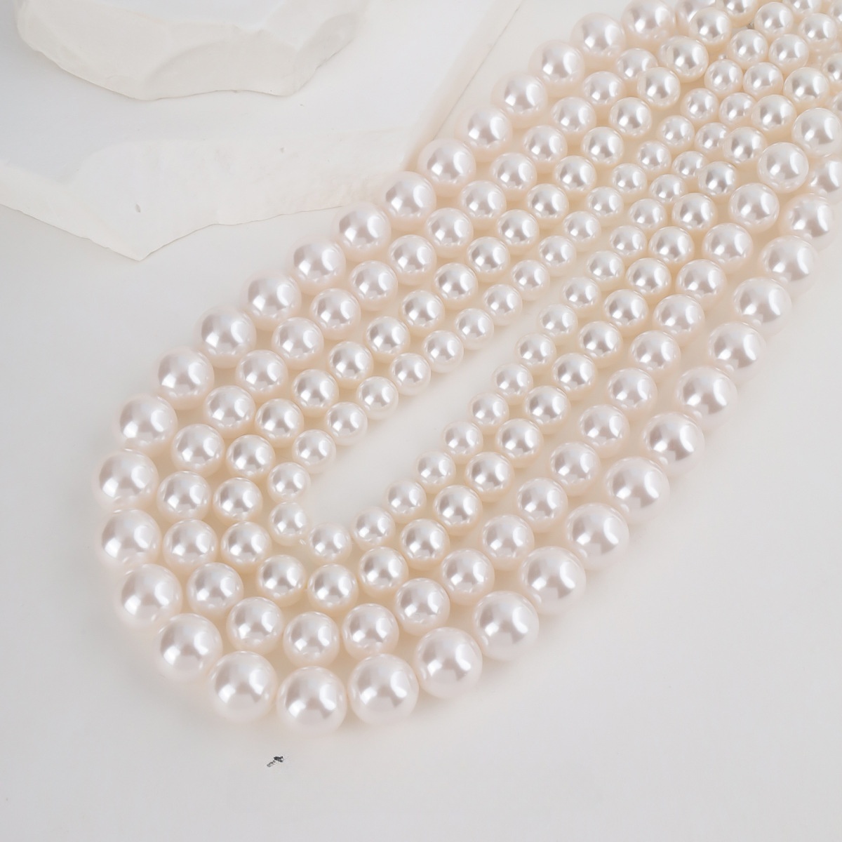 9:12mm sterling silver ingot buckle pearl necklace (43cm)