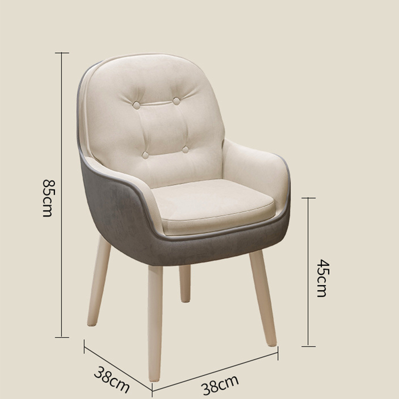 [Carbon Steel White Chair Legs] White Spell Grey-Technology Cloth