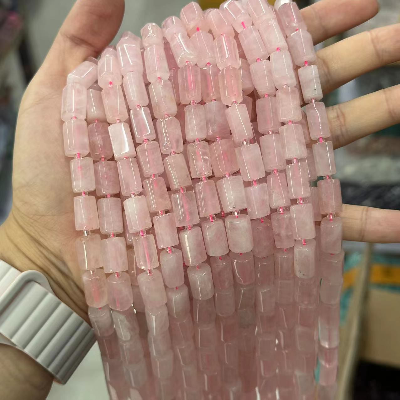 8:Rose quartz about 8*12mm (small particles, glossy)