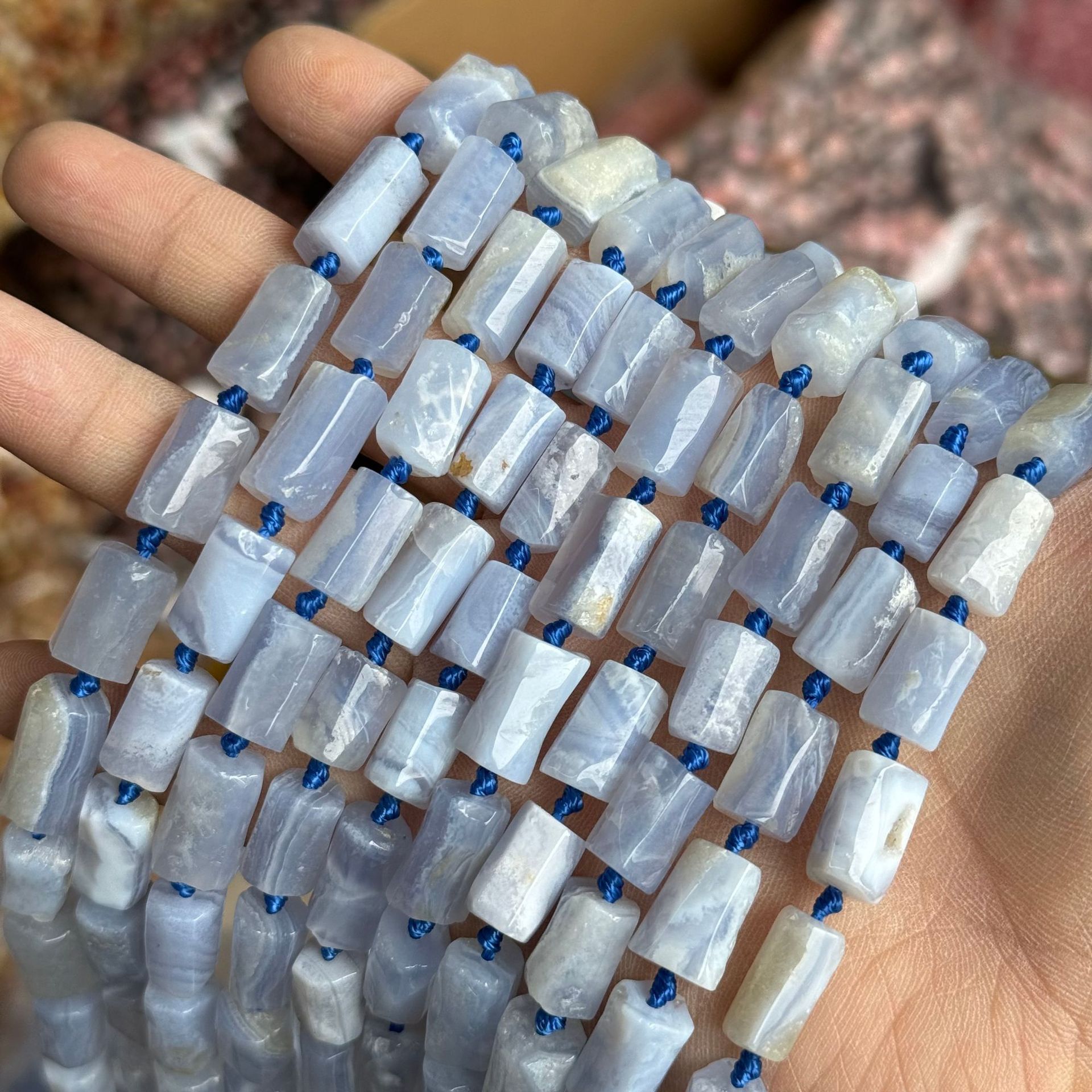 30:Purple agate about 8*13mm (small particles, smooth)