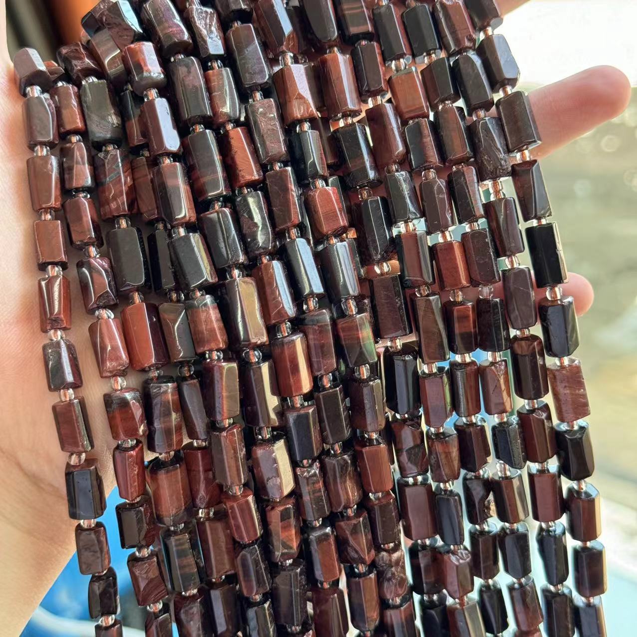 44:Red tiger eye about 7*11mm (small particles, smooth)