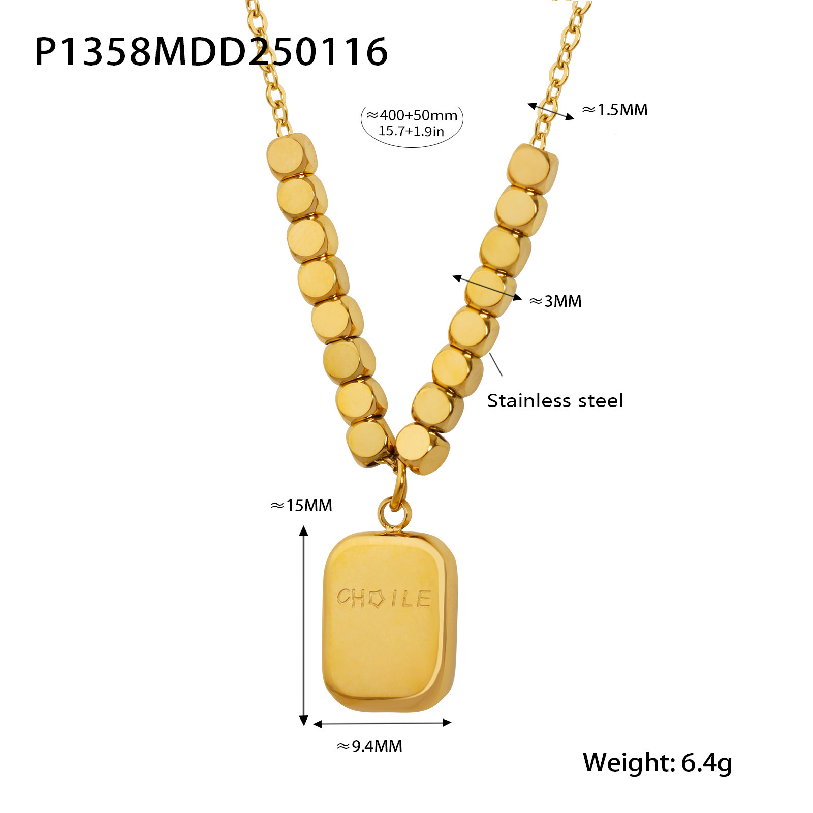 Golden necklace  以上翻译结果来自有道神