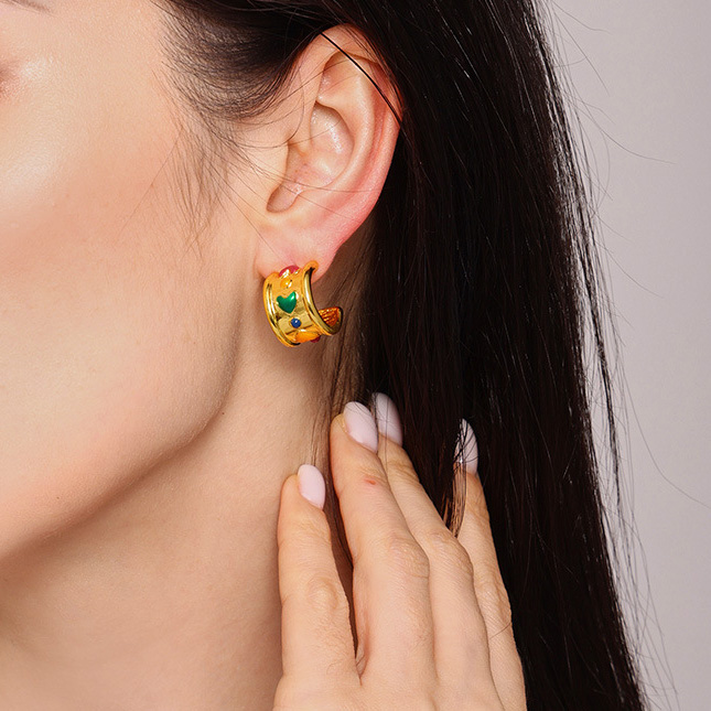 1:F1709-Gold Earrings