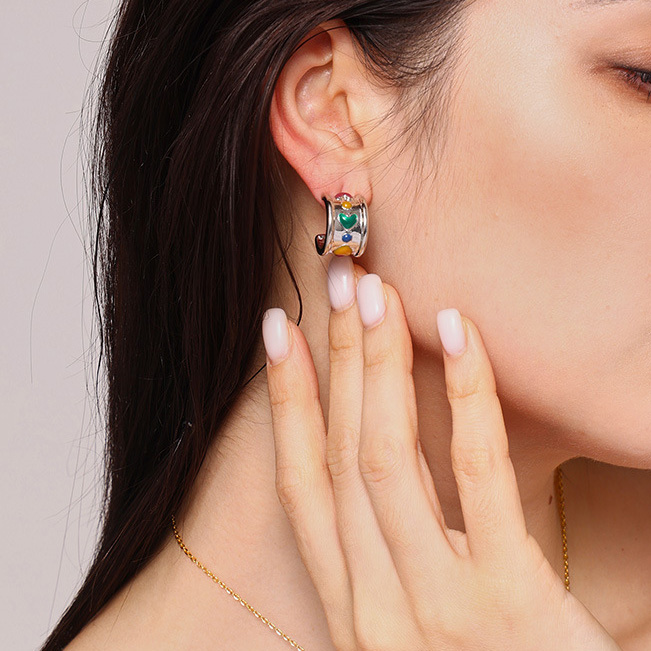 2:F1709-Steel earrings