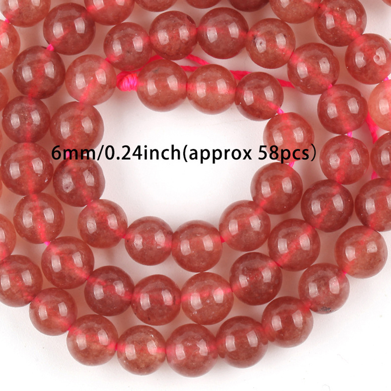 6mm strawberry crystal chalcedony See pictures