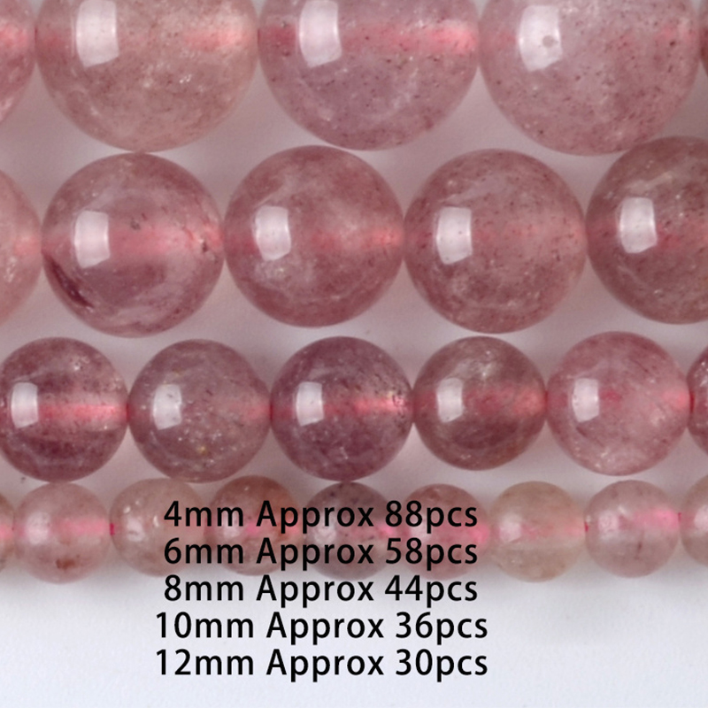 4mm natural strawberry crystal See pictures