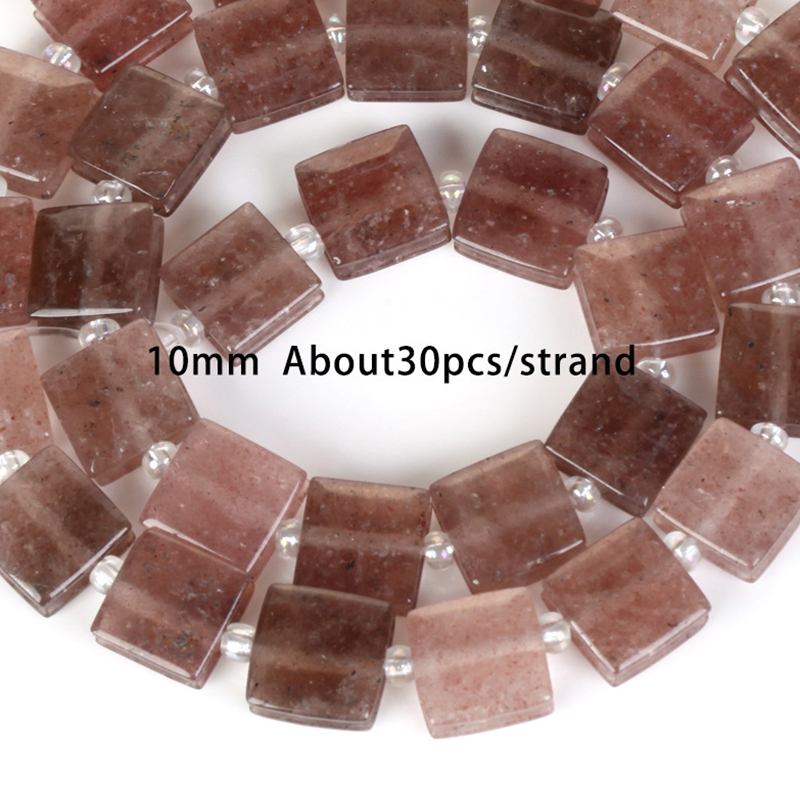 10mm square strawberry crystal See pictures