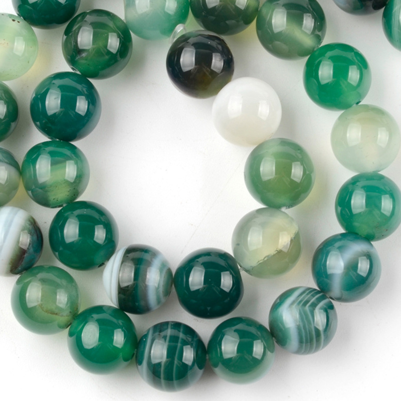 Green striped agate 6mm/58-60pcs