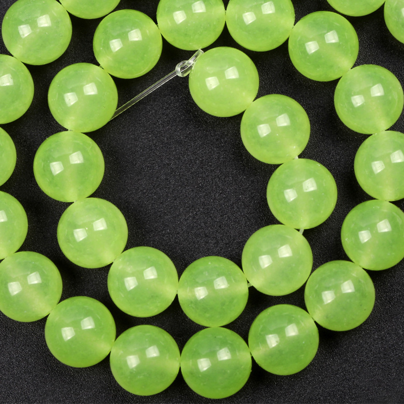 Olive green chalcedony 6mm/58-60pcs