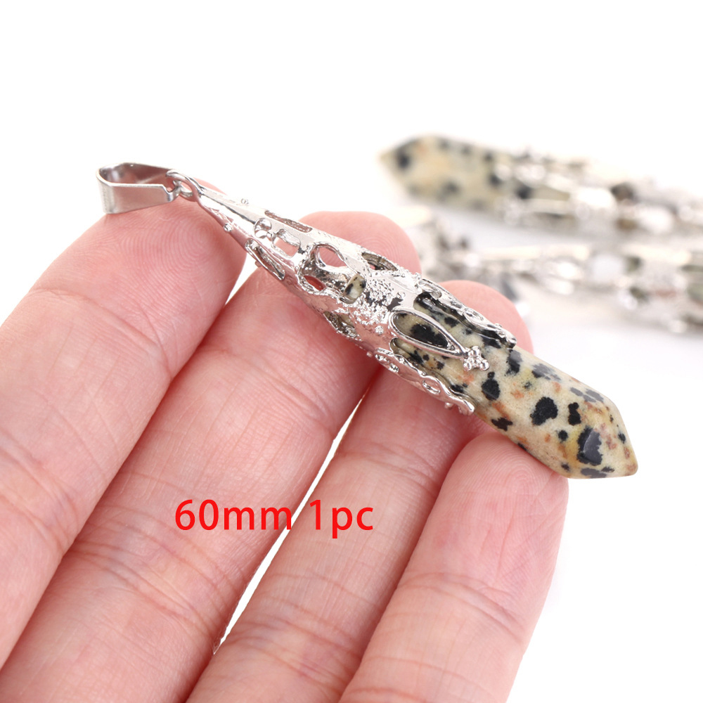 60mm alloy pendant spotted stone See pictures