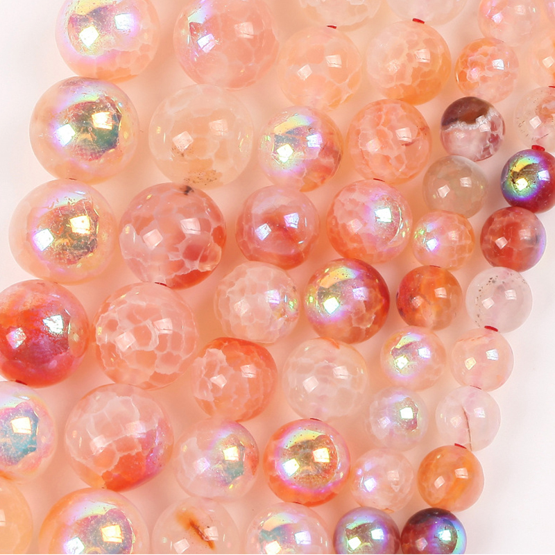 Pink light orange 6mm/58pcs