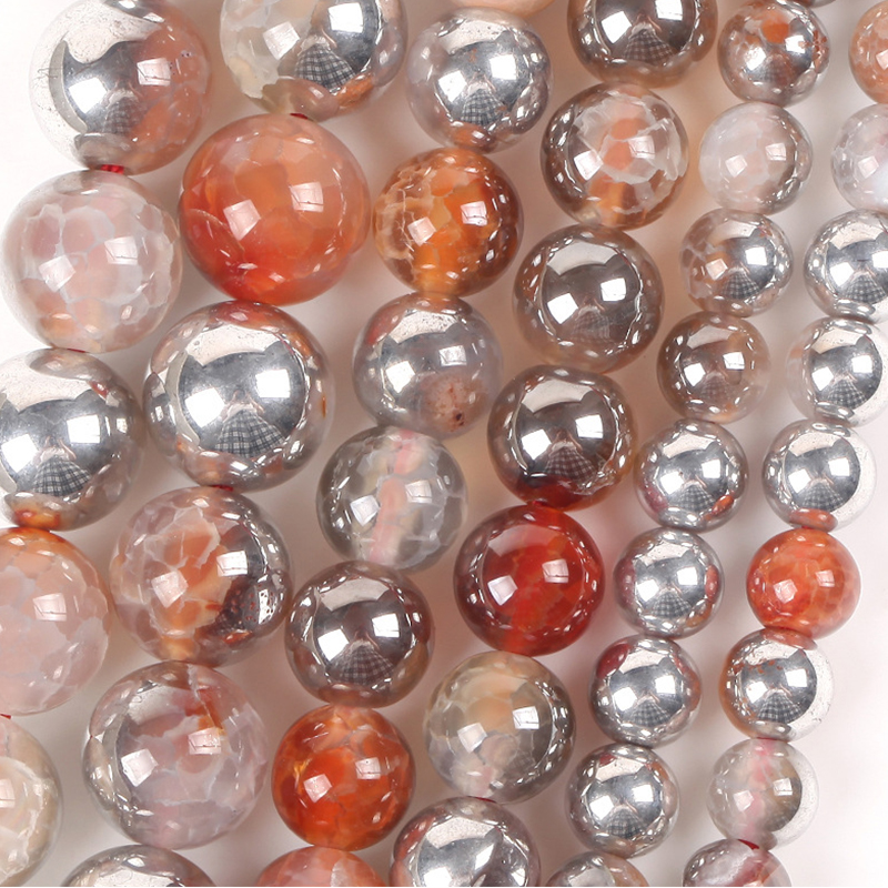 Pink Silver 6mm/58pcs