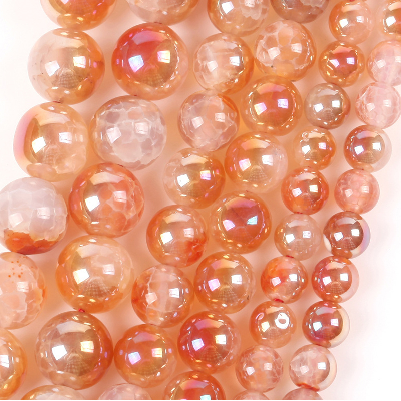 Pink Orange 6mm/58pcs