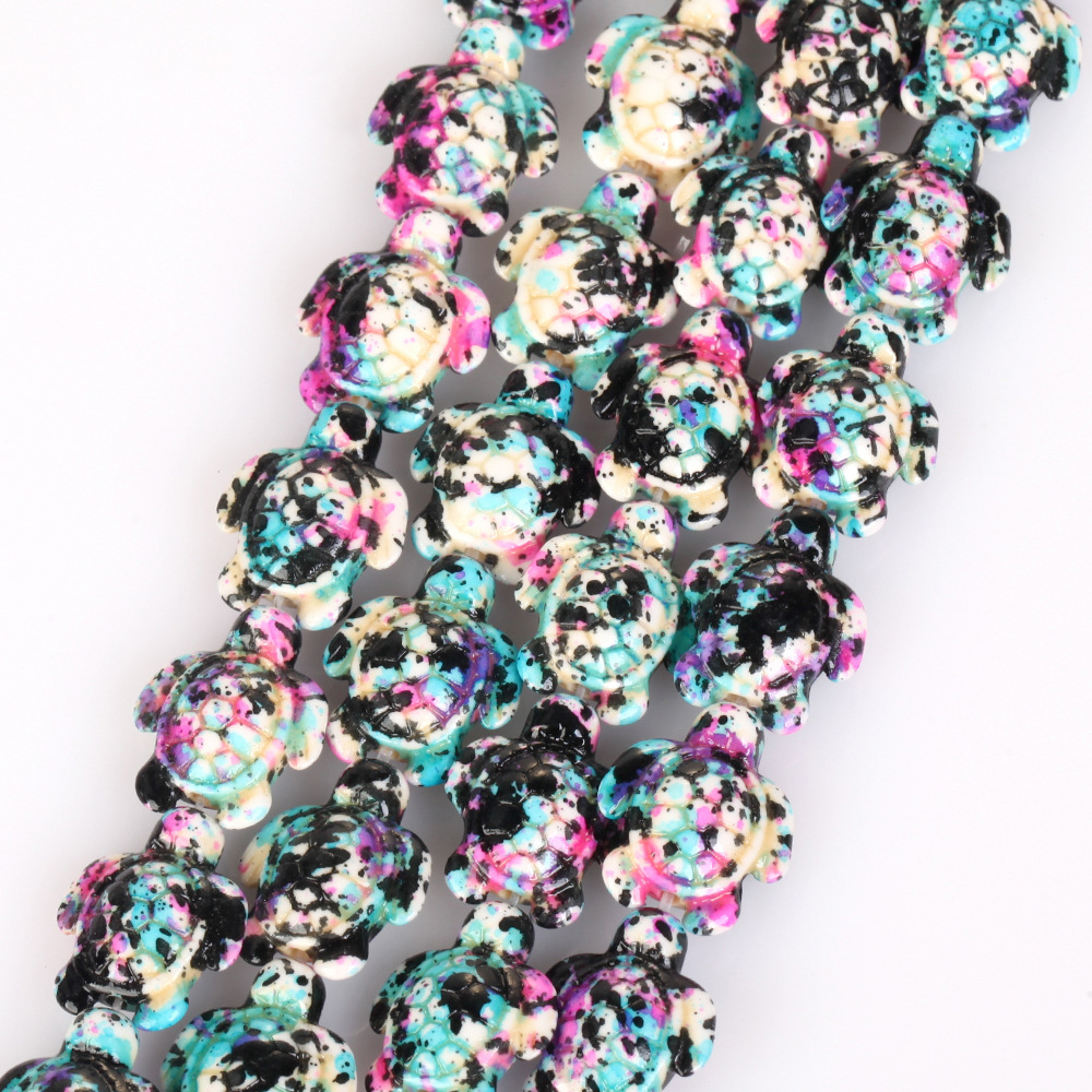 2:14x18mm Turquoise Turtle camouflage dark