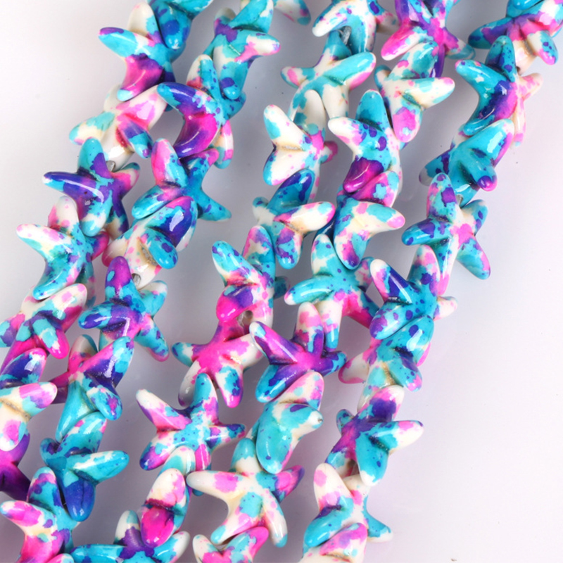 3:15mm turquoise starfish camouflage light color