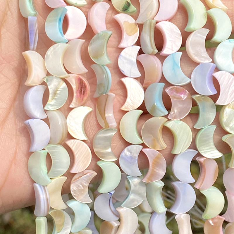 Macaroon color shell 8x 10mm moon