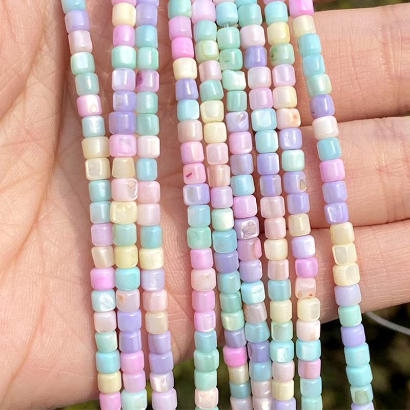 Macaron color shell 3.5x 3.5mm small cylinder