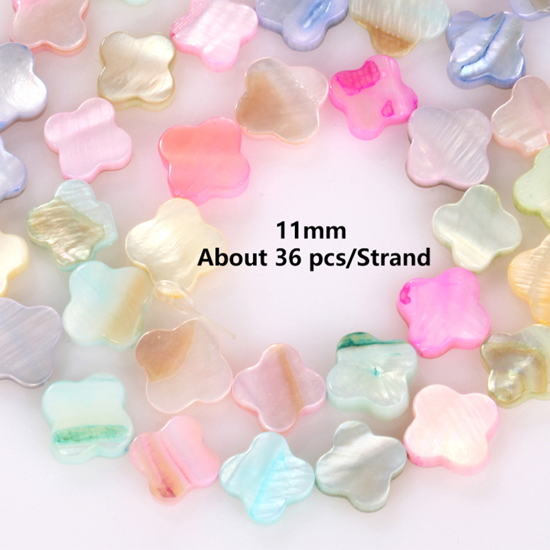 Macaron shell 11mm four-leaf clover