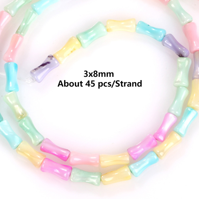 22:Macaron Shell 3x 8mm Bamboo