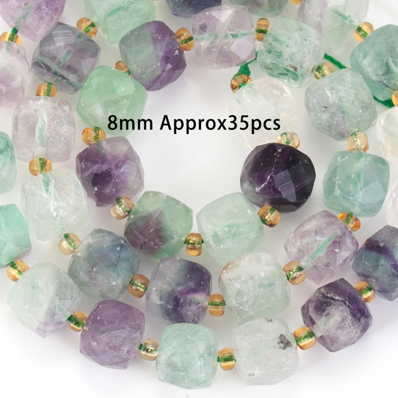 8mm faceted square colored stone See picture