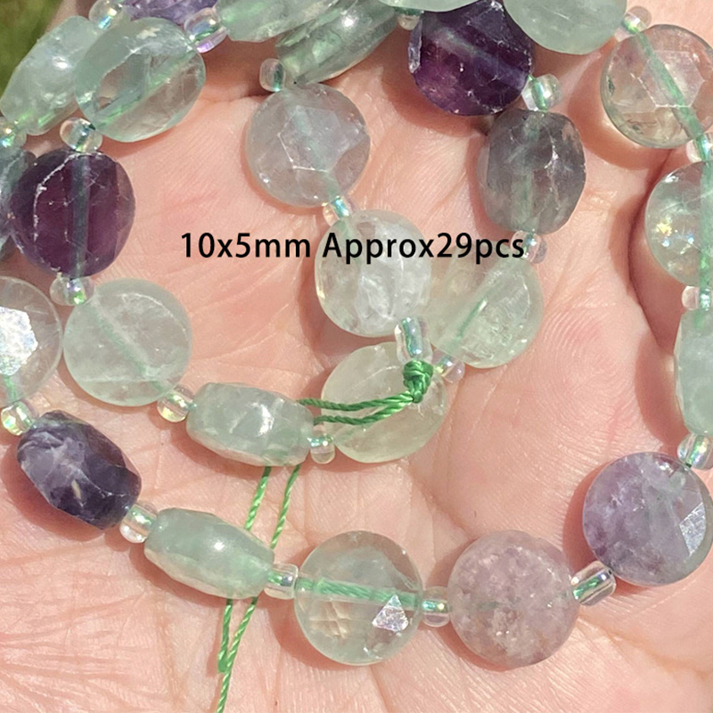 10x5mm sectioned flat round beads green See pictur