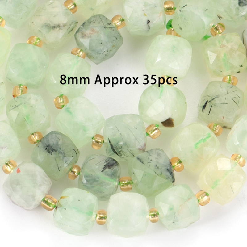 18:8mm faceted square prehnite