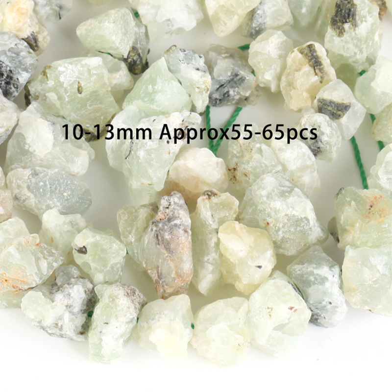 23:10-13mm medium hole small rough stone prehnite