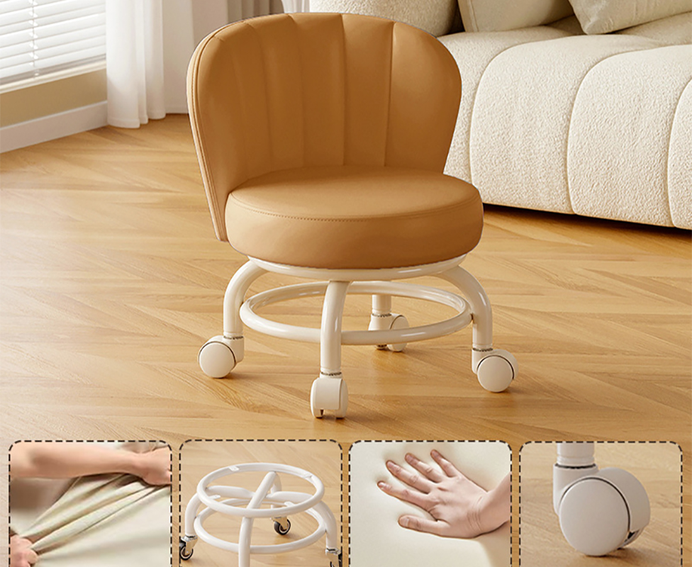 Upgraded carbon steel frame: caramel [with] wear-resistant and anti-scratch wheels