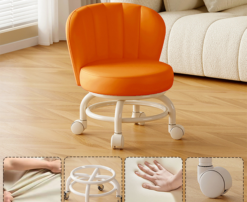 Upgraded carbon steel frame: orange [with] wear-resistant and anti-scratch wheels