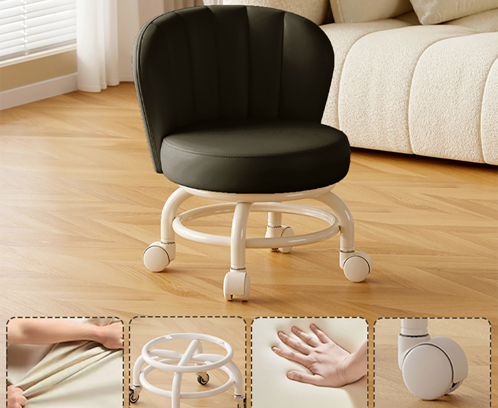 Upgraded carbon steel frame: black [with] wear-resistant and anti-scratch wheels