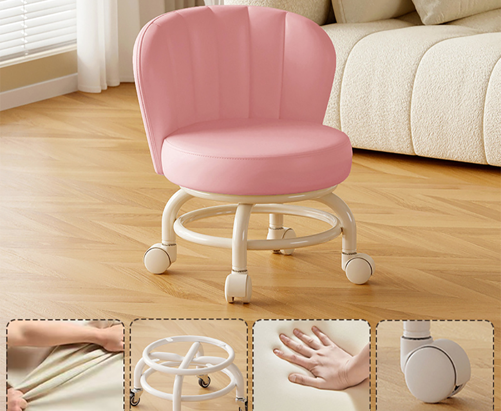 Upgraded carbon steel frame: pink [with] wear-resistant and anti-scratch wheels