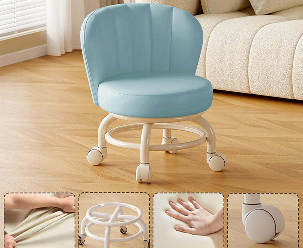 Upgraded carbon steel frame: blue [with] wear-resistant and anti-scratch wheels