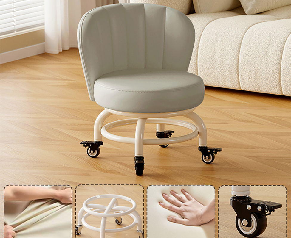 Upgraded carbon steel frame: light gray [with] gold diamond brake wheels