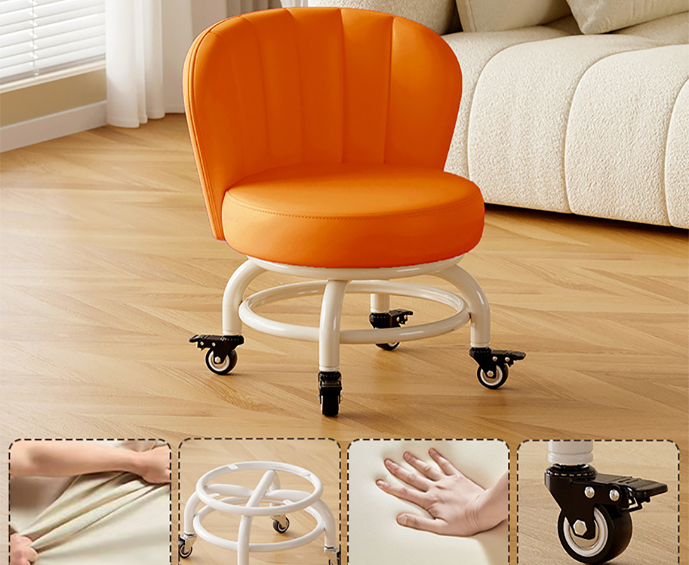 Upgraded carbon steel frame: orange [with] gold diamond brake wheels