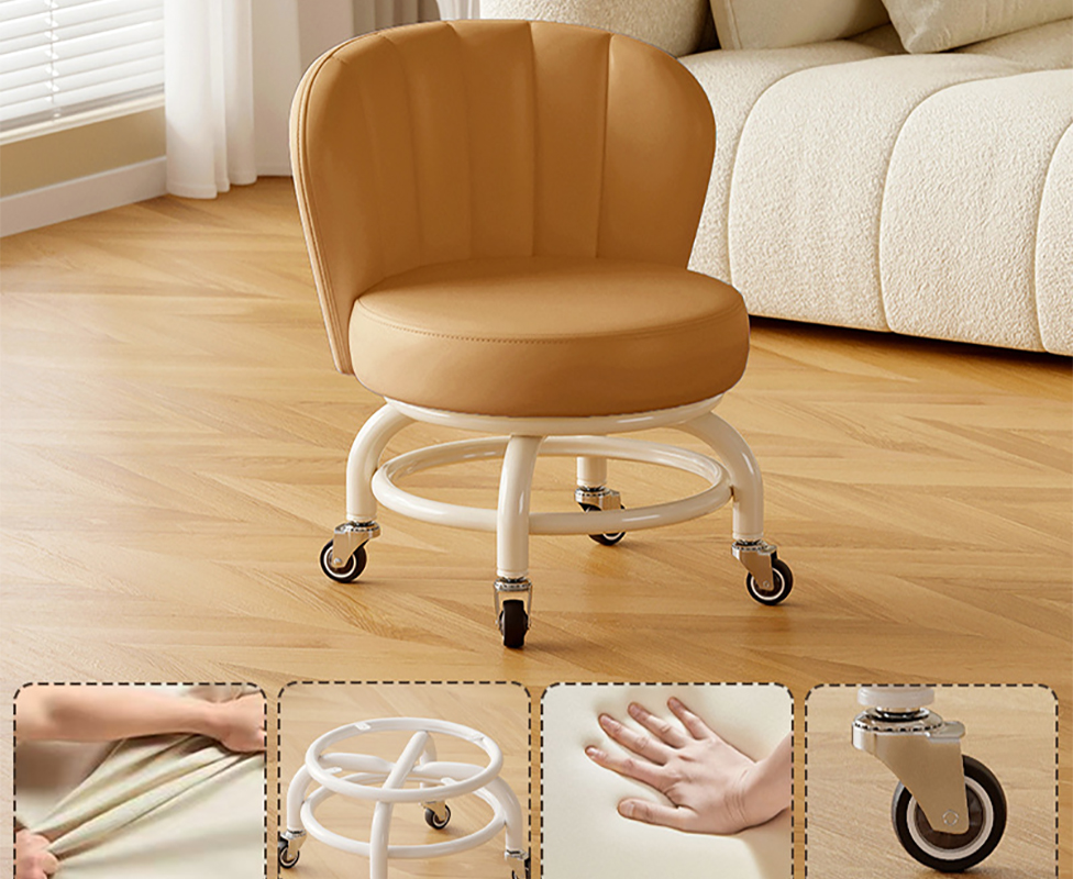 Upgraded carbon steel frame: caramel [with] silent rubber wheels